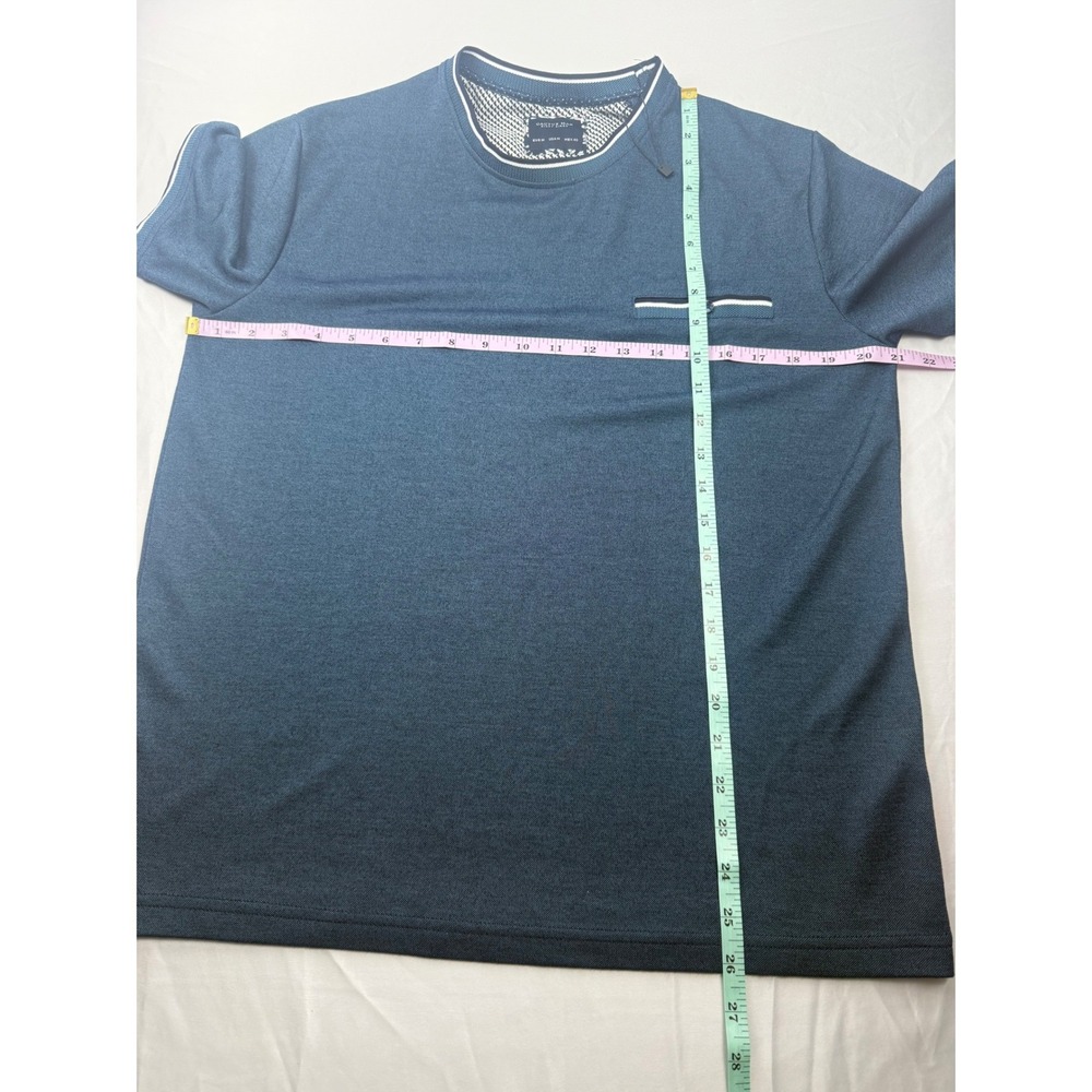 Cactus Man Ricky Singh Blue Textured Knit Pocket Tee Shirt Men's Medium - Picture 5 of 10
